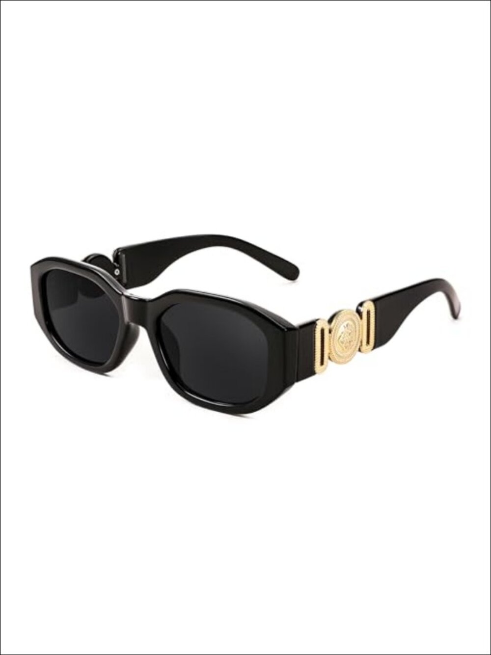 Retro Rectangle Square Sunglasses UV400 Full Frame Metal Pattern